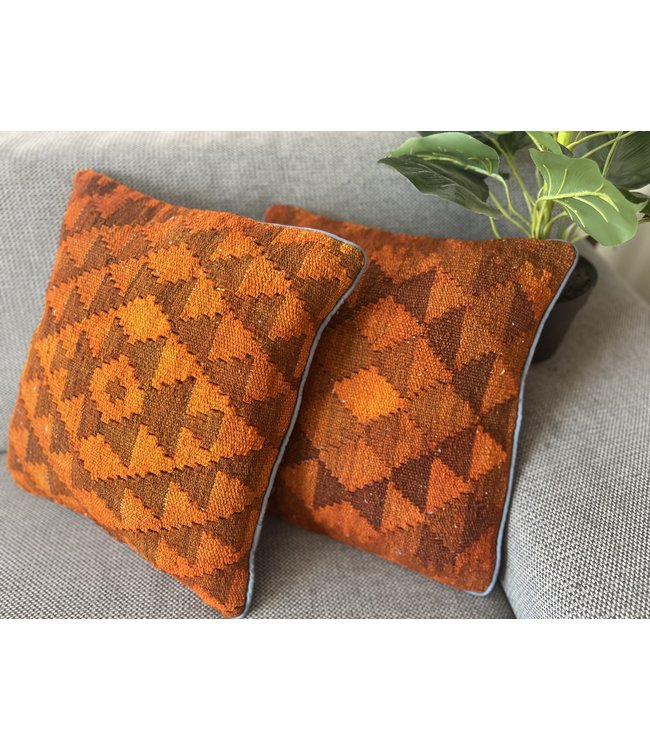 vintage 2x kilim cushion cover ca 40x40 cm with filling