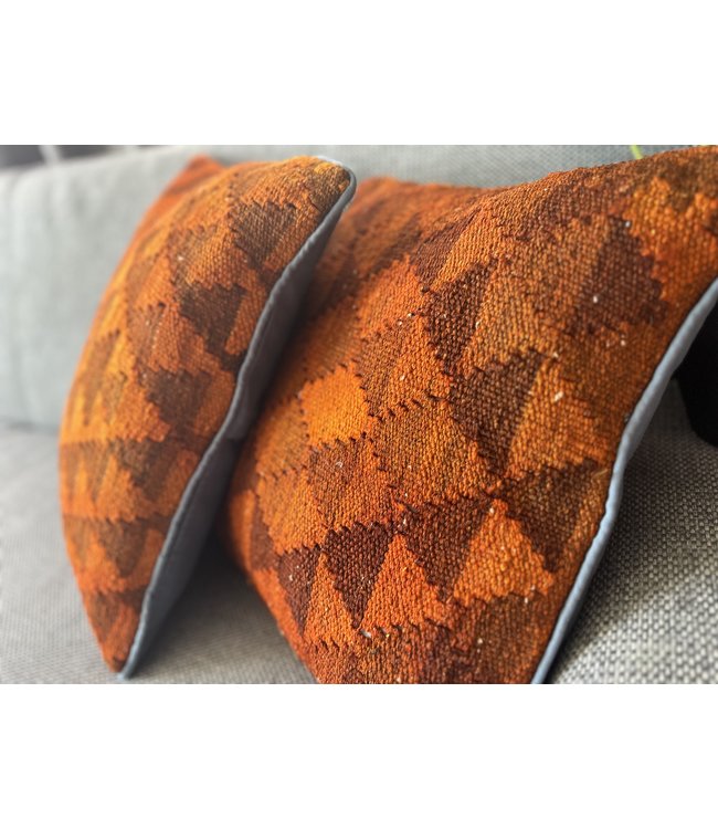 vintage 2x kilim cushion cover ca 40x40 cm with filling