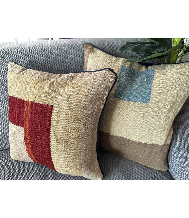 vintage 2x kilim cushion cover ca 40x40 cm with filling