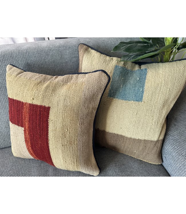 vintage 2x kilim cushion cover ca 40x40 cm with filling