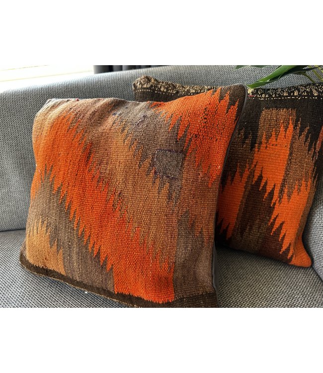 vintage 2x kilim cushion cover ca 40x40 cm with filling