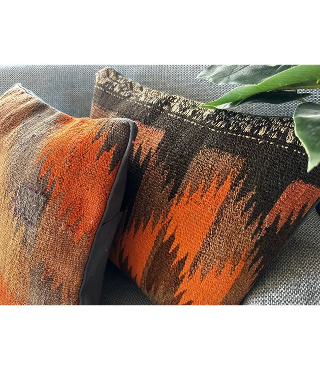 vintage 2x kilim cushion cover ca 40x40 cm with filling