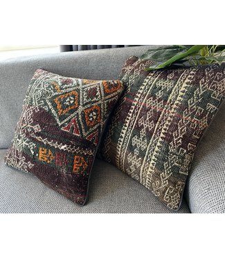 vintage 2x kilim cushion cover ca 40x40 cm with filling