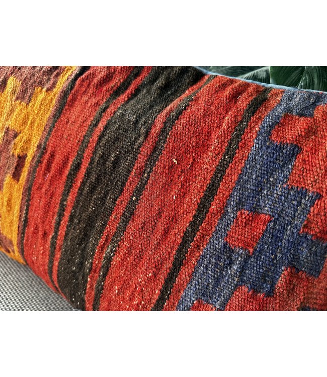 vintage 1 x kilim cushion cover ca 60x40 cm with filling