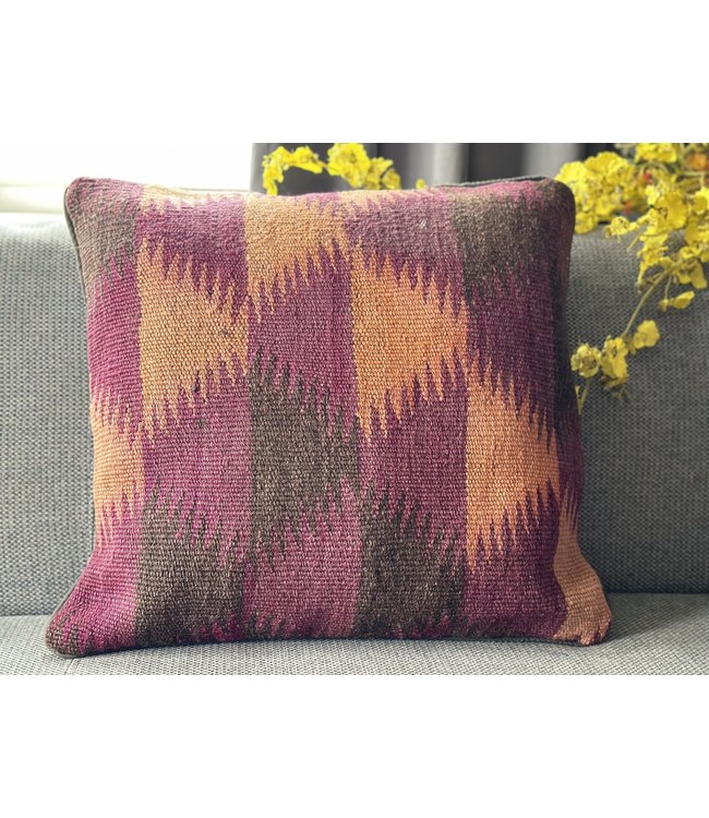 1x kilim cushion cover moederne ca 45x45 cm with filling