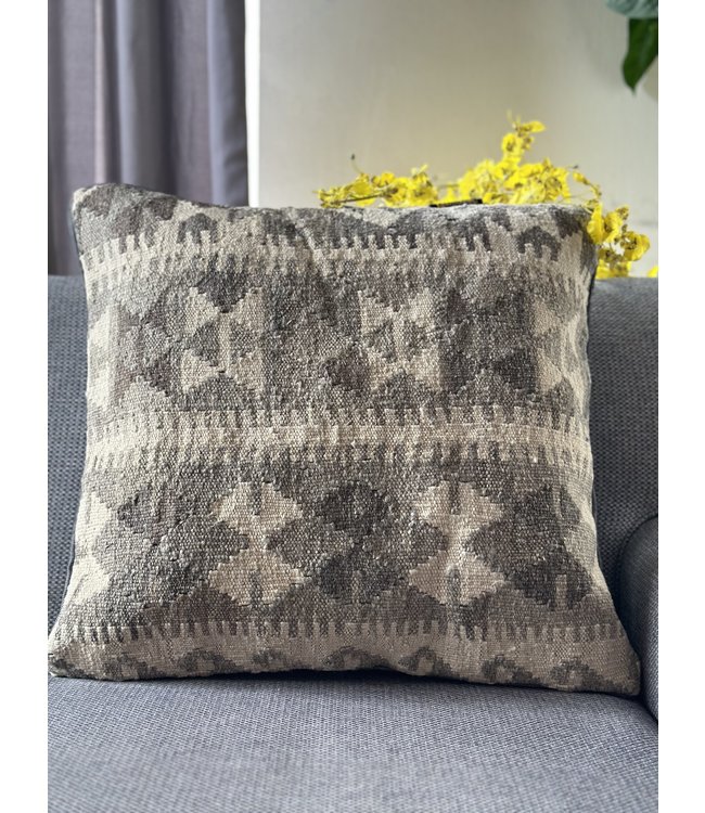 1x natural kelim kussens traditioneel ca 45x45 cm met vulling