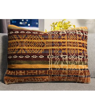 vintage 1 x kilim cushion cover ca 60x40 cm with filling