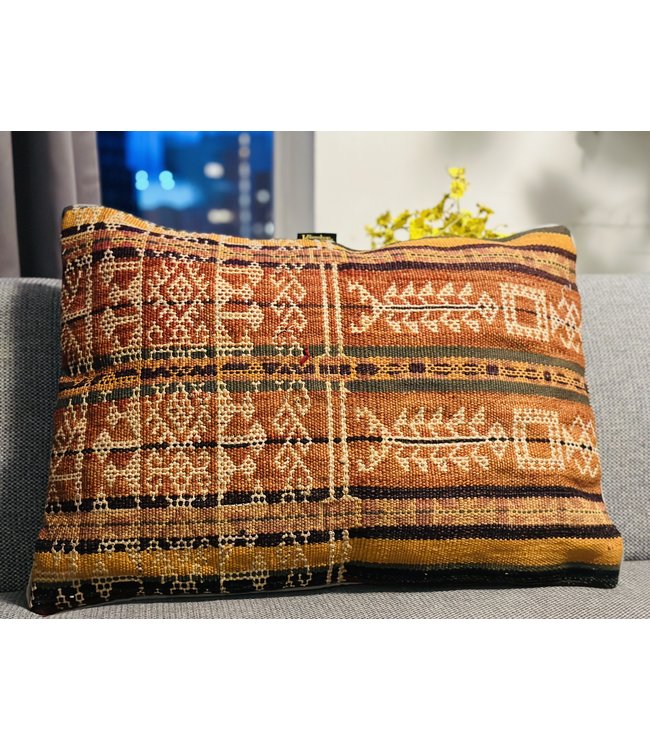 vintage 1x kilim cushion cover ca 60x40 cm with filling