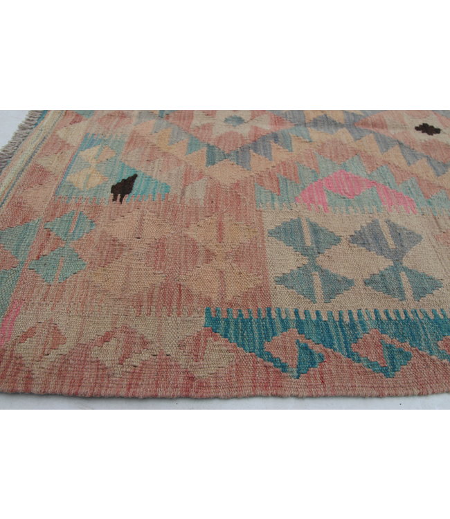 Hand Woven Afghan Wool Kilim Area Rug 155x97 cm