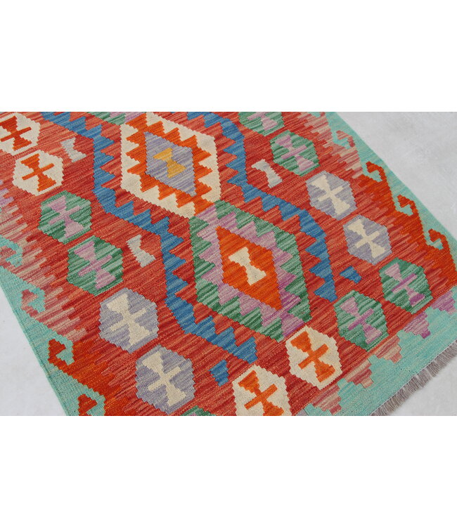 Handgewebte Orientalisch Wolle Kelim Teppich 164x100cm