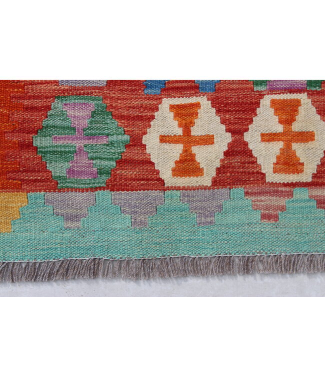 Hand Woven Afghan Wool Kilim Area Rug 164x100cm