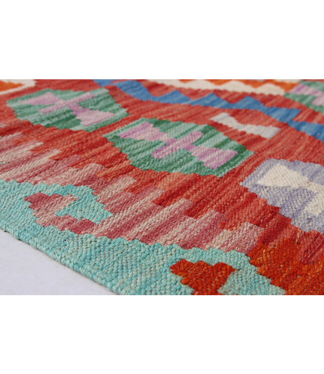 Handgemaakt Oosters Kelim Wol Vloerkleed 164x100cm