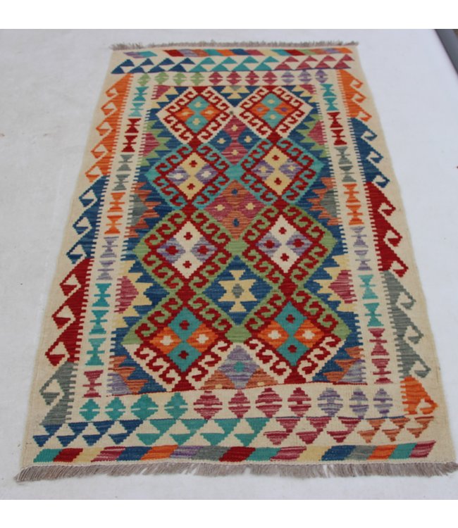 Handgewebte Orientalisch Wolle Kelim Teppich 160x102cm