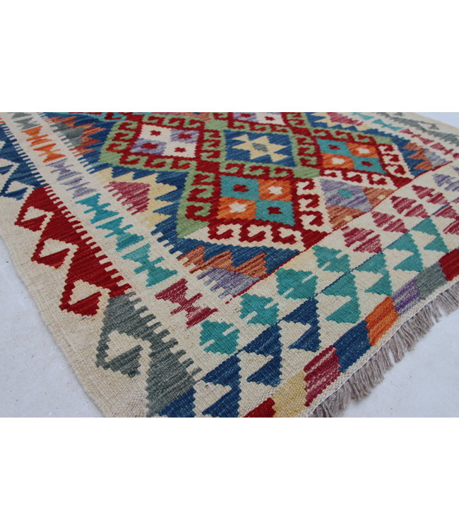 Hand Woven Afghan Wool Kilim Area Rug 160x102cm