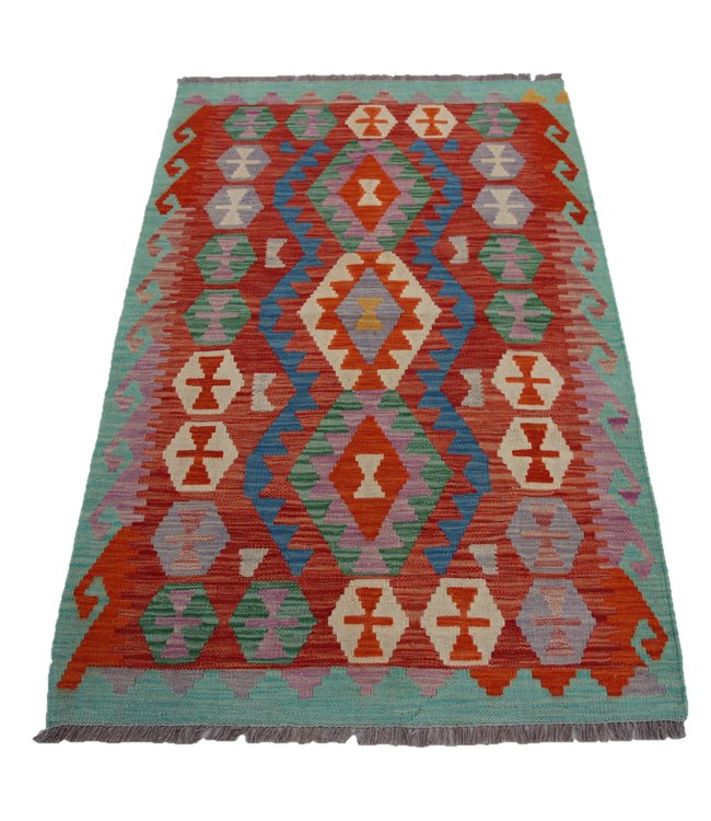Handgewebte Orientalisch Wolle Kelim Teppich 164x100cm