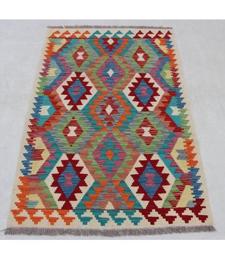 Hand Woven Afghan Wool Kilim Area Rug 145x98cm