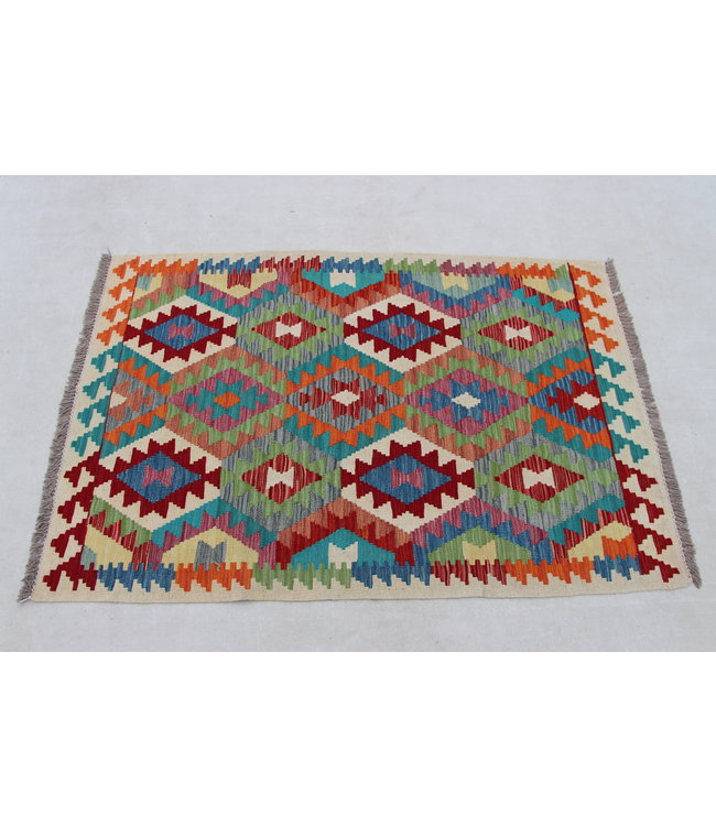 Handgewebte Orientalisch Wolle Kelim Teppich 145x98cm