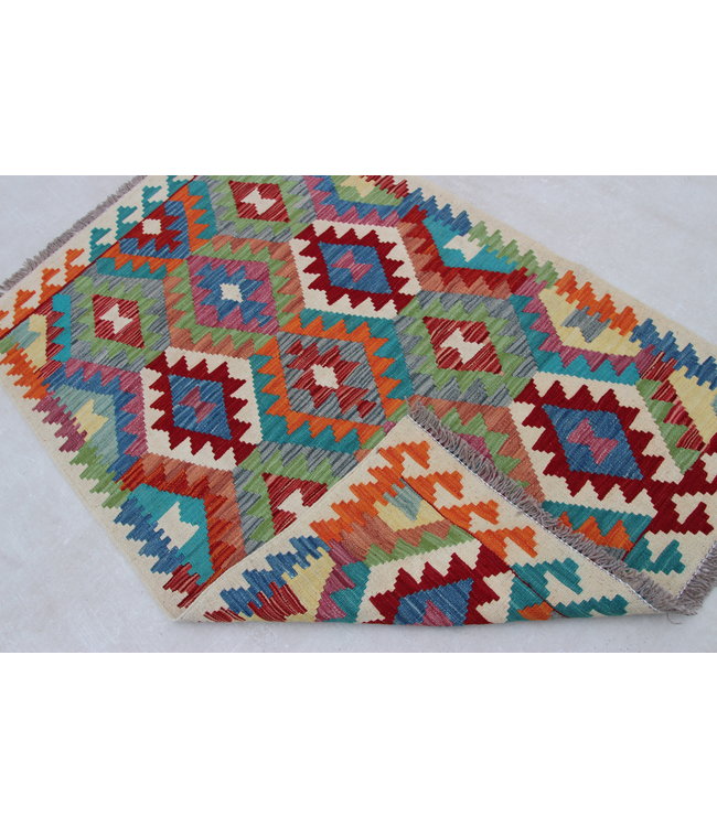 Handgewebte Orientalisch Wolle Kelim Teppich 145x98cm