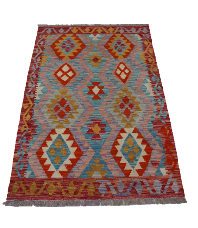Hand Woven Afghan Wool Kilim Area Rug 150x99cm