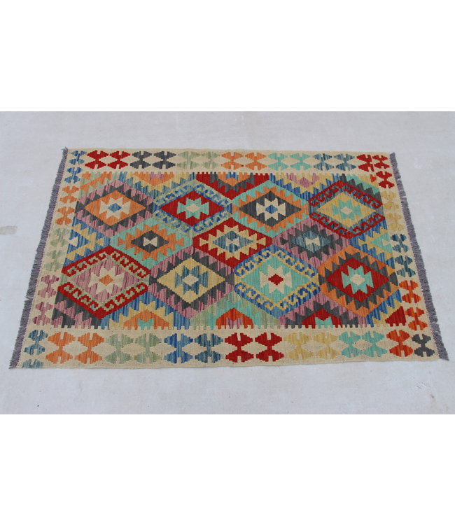 Handgewebte Orientalisch Wolle Kelim Teppich 148x97cm