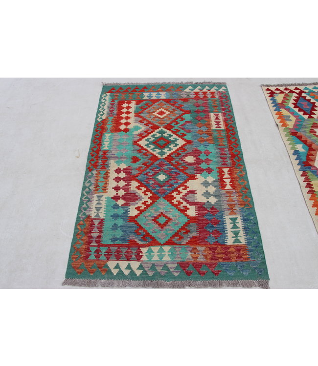 Hand Woven Afghan Wool Kilim Area Rug 157x104cm