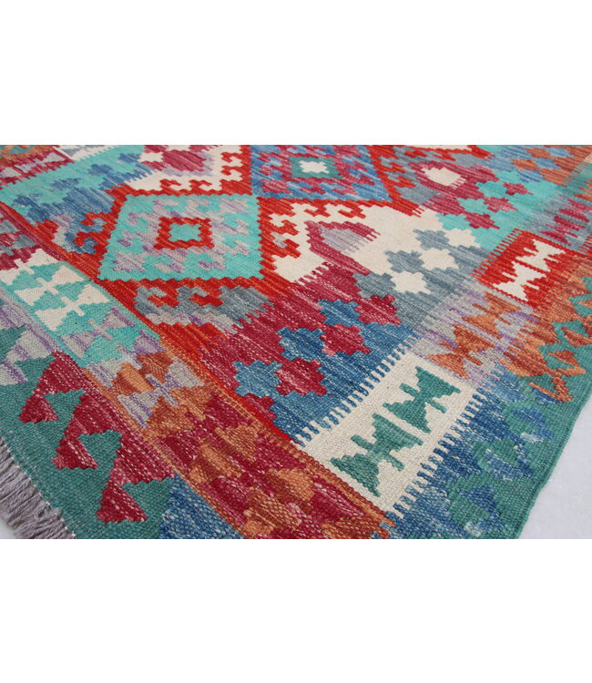 Handgemaakt Oosters Kelim Wol Vloerkleed 157x104cm