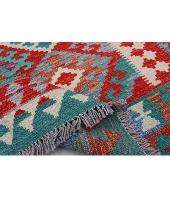 Handgemaakt Oosters Kelim Wol Vloerkleed 157x104cm