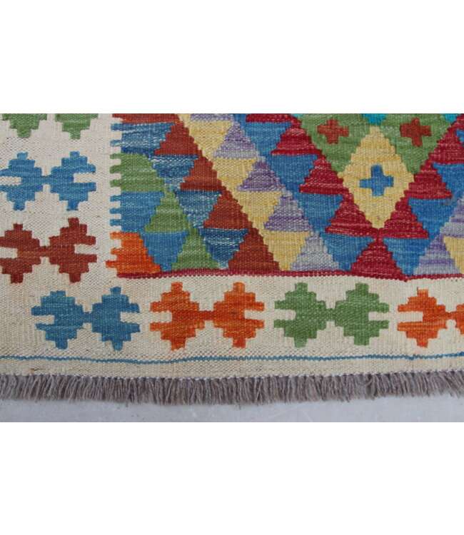 Handgewebte Orientalisch Wolle Kelim Teppich 137x93cm