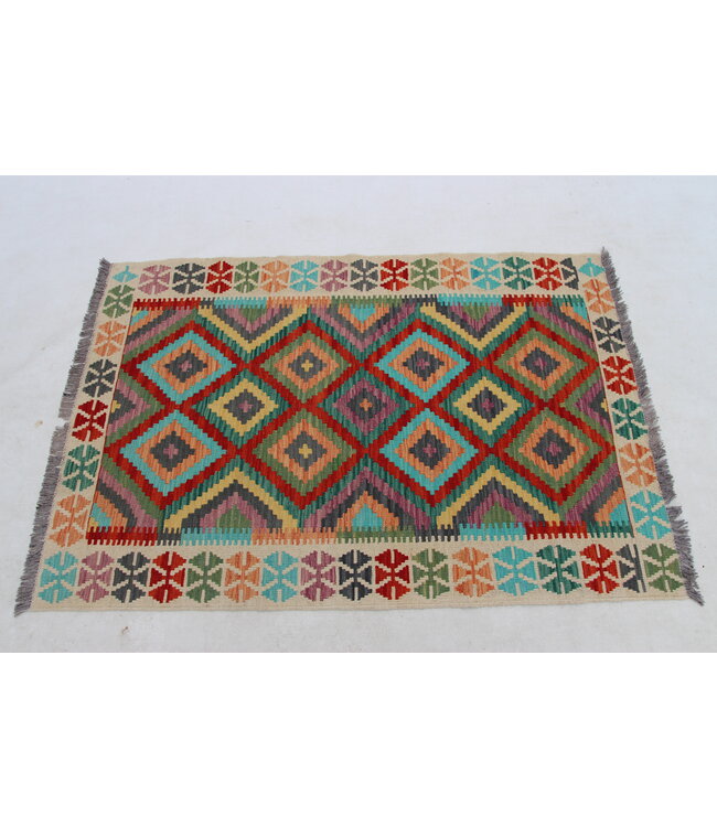 Handgemaakt Oosters Kelim Wol Vloerkleed 153x103cm