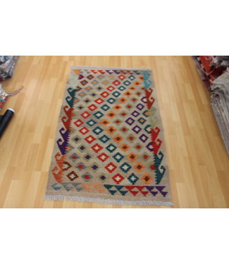 Hand Woven Afghan Wool Kilim Area Rug 135x87cm