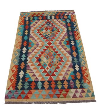 Hand Woven Afghan Wool Kilim Area Rug 162x102cm