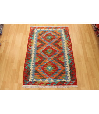 Hand Woven Afghan Wool Kilim Area Rug 119x84cm