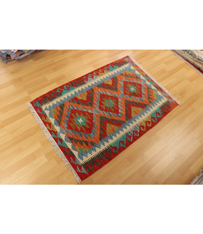 Handgewebte Orientalisch Wolle Kelim Teppich 119x84cm