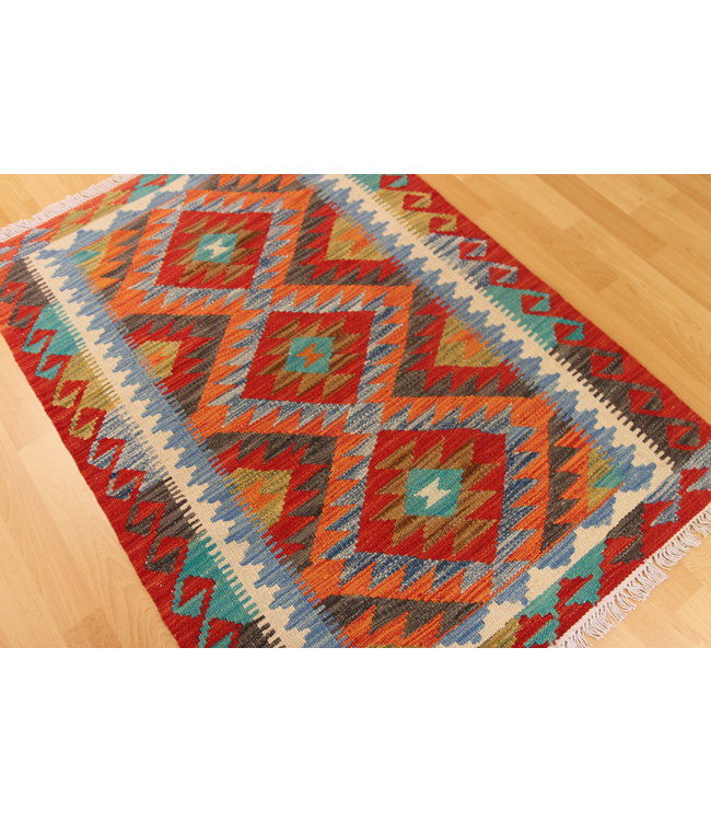 Handgewebte Orientalisch Wolle Kelim Teppich 119x84cm