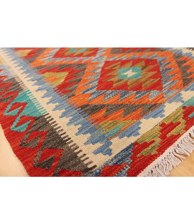 Handgewebte Orientalisch Wolle Kelim Teppich 119x84cm