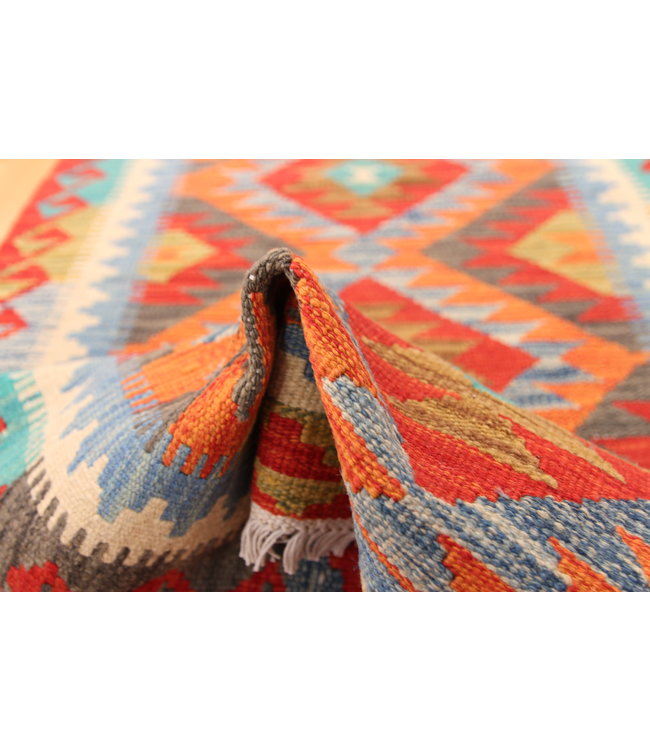 Hand Woven Afghan Wool Kilim Area Rug 119x84cm