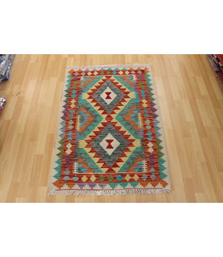 Hand Woven Afghan Wool Kilim Area Rug 115x81cm