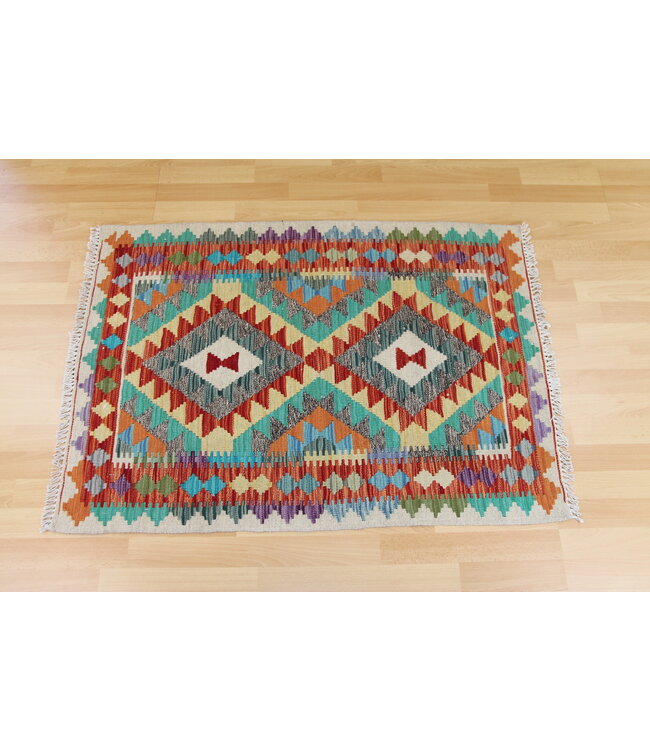 Handgewebte Orientalisch Wolle Kelim Teppich 115x81cm