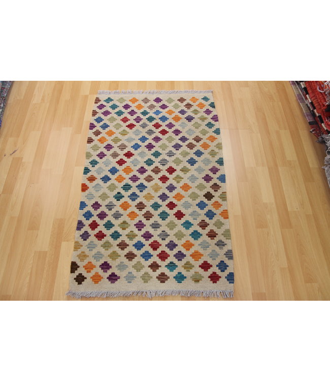 Handgewebte Orientalisch Wolle Kelim Teppich 123x78cm