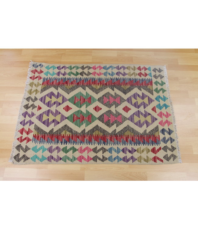 Handgemaakt Oosters Kelim Wol Vloerkleed 118x83cm