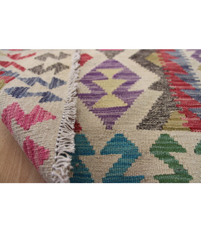 Hand Woven Afghan Wool Kilim Area Rug 118x83cm