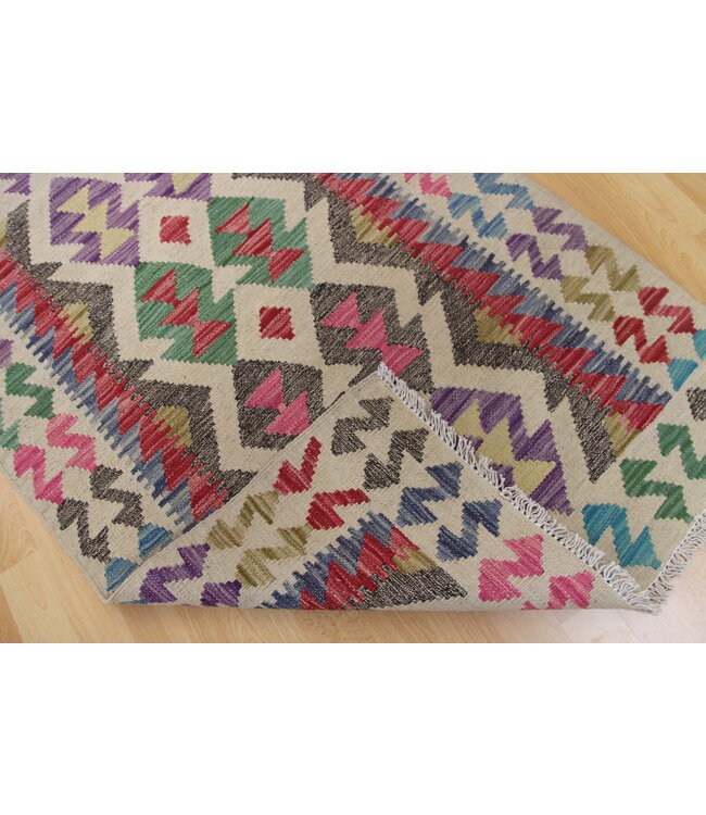 Handgemaakt Oosters Kelim Wol Vloerkleed 118x83cm