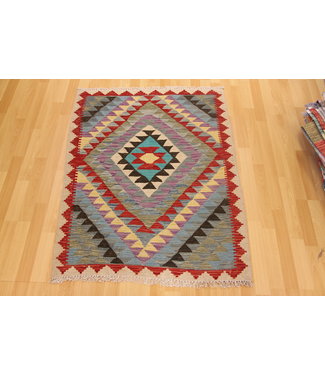 Hand Woven Afghan Wool Kilim Area Rug 113x92cm