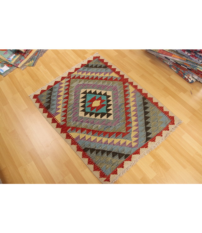 Handgewebte Orientalisch Wolle Kelim Teppich 113x92cm