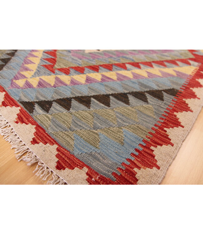 Hand Woven Afghan Wool Kilim Area Rug 113x92cm