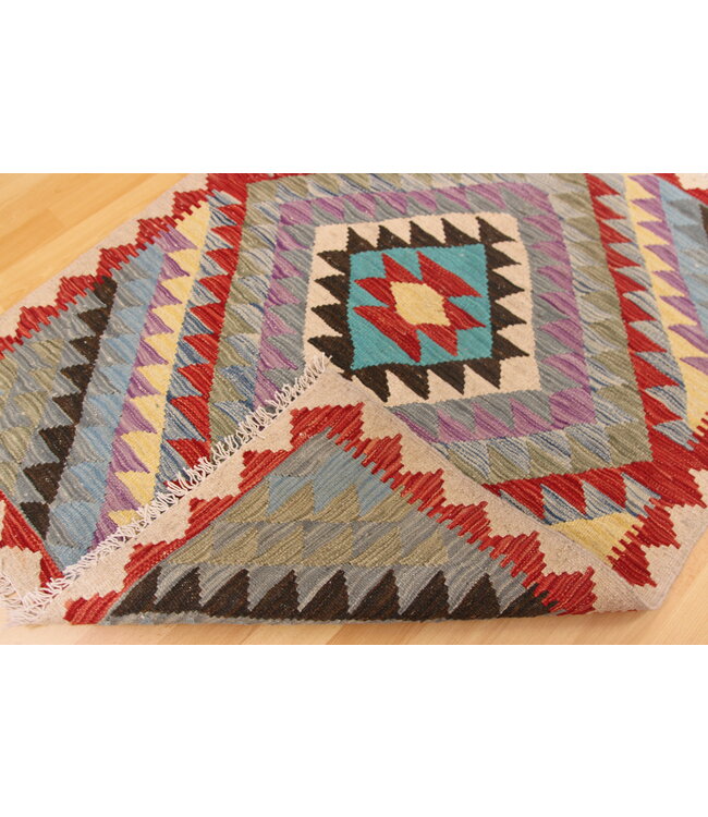 Handgewebte Orientalisch Wolle Kelim Teppich 113x92cm