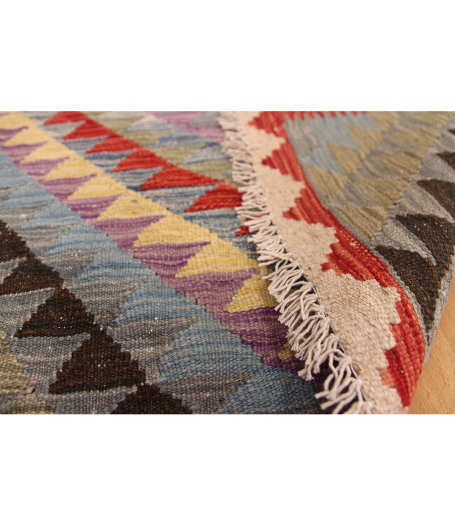 Hand Woven Afghan Wool Kilim Area Rug 113x92cm