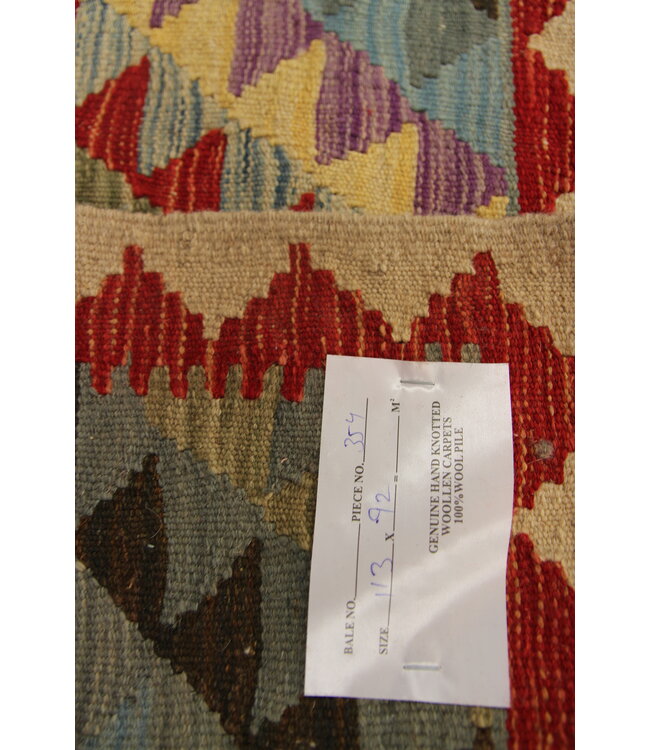 Handgewebte Orientalisch Wolle Kelim Teppich 113x92cm