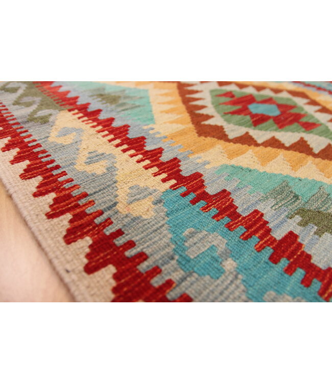 Handgewebte Orientalisch Wolle Kelim Teppich 125x85cm