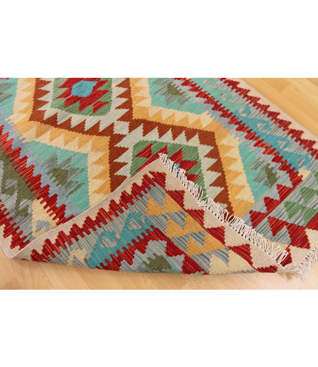 Handgewebte Orientalisch Wolle Kelim Teppich 125x85cm